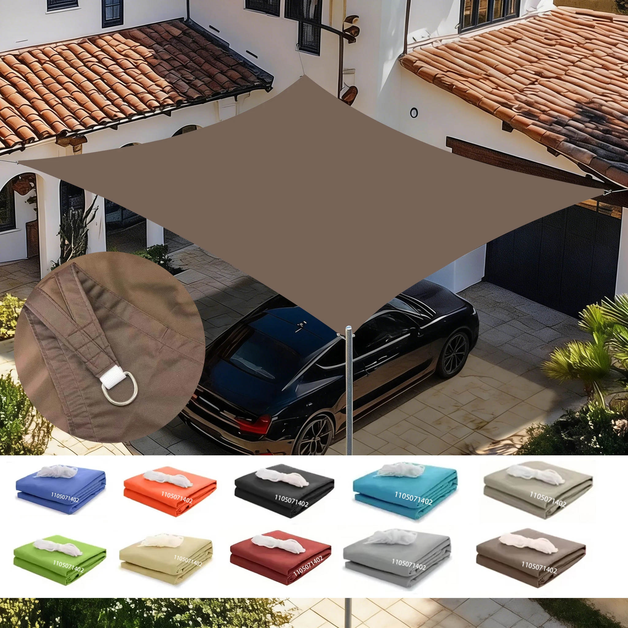 Waterproof Sun Shade Sail UV Block Canopy for Patio Carport Garden Backyard Outdoor Awning UV Protection Heavy Duty