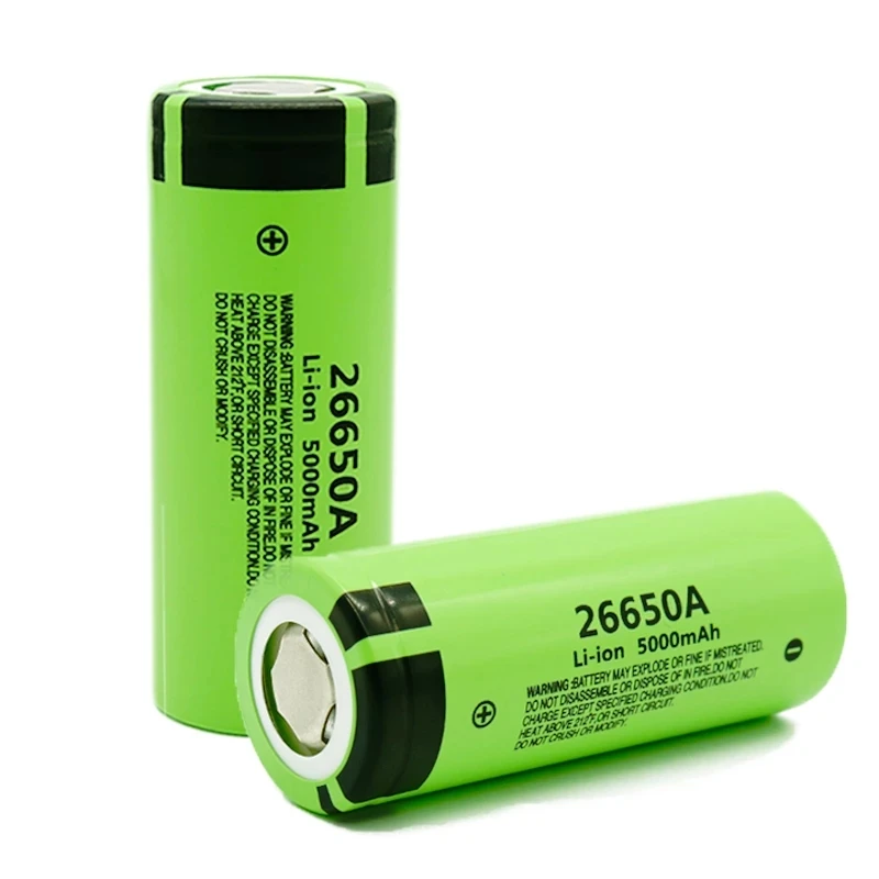 100% 고용량 26650 리튬 이온 충전식 배터리, 파나소닉 26650A, 3.7V, 5000mAh, 신제품