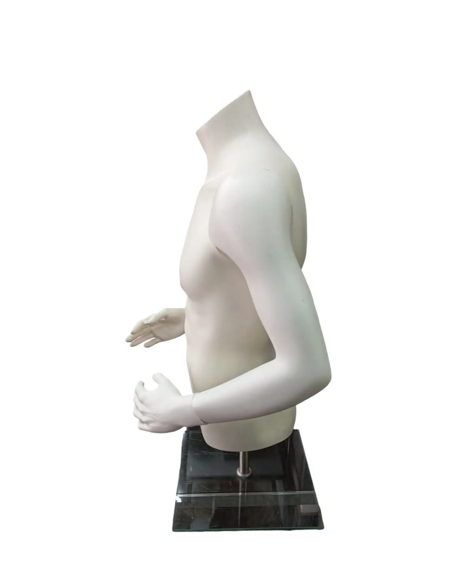 Mannequin/Bust of Men, Second Hand Mannequin, Half Body of White Men, Exposure Clothes, Men's Fashion, Mannequin White Fiber Glass