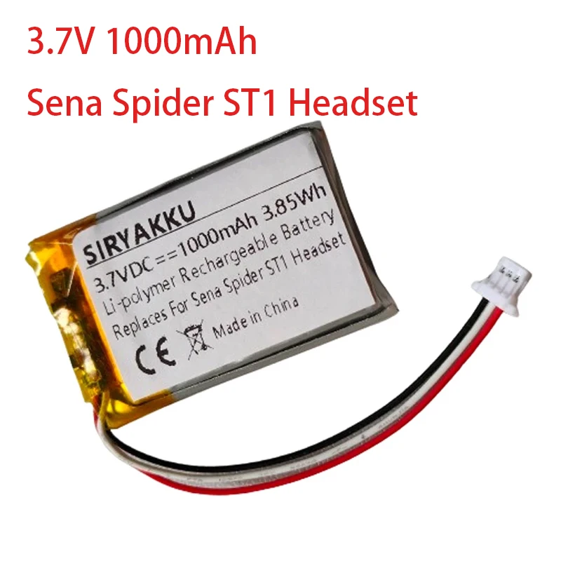 AHB 802540   Batterie de remplacement 3.7V pour casque Bluetooth moto Sena Spider ST1, interphone casque