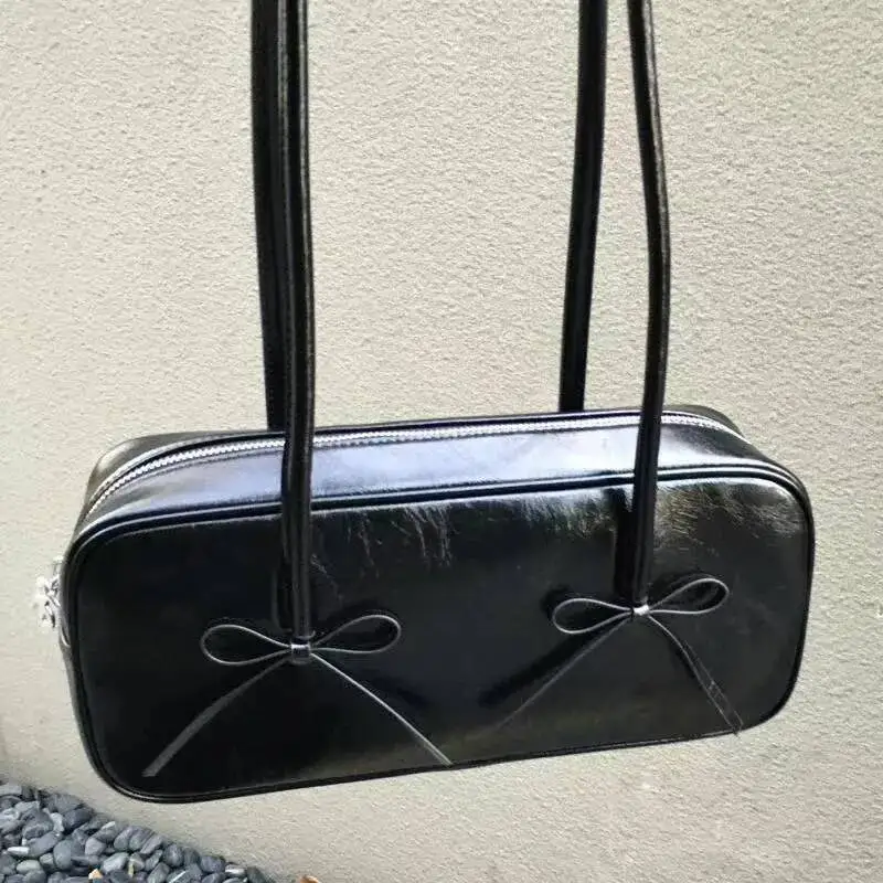 Bloom Hot Girls Bow Y2k Bags Purse Women High Street Pu Leather Casual Shoulder Bag Female Haruku Aesthetic Handbag 2025 New