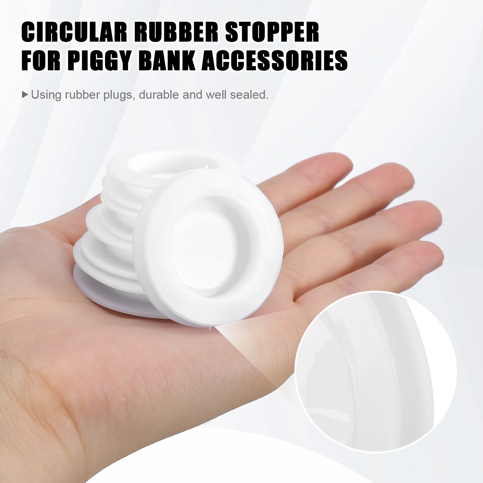 5Pcs PVC Piggy Bank Stopper Round Replacement Saving Box Bottom Plugs Fits 25Mm 26Mm 30Mm 32Mm 38Mm Secure Money Box Plug