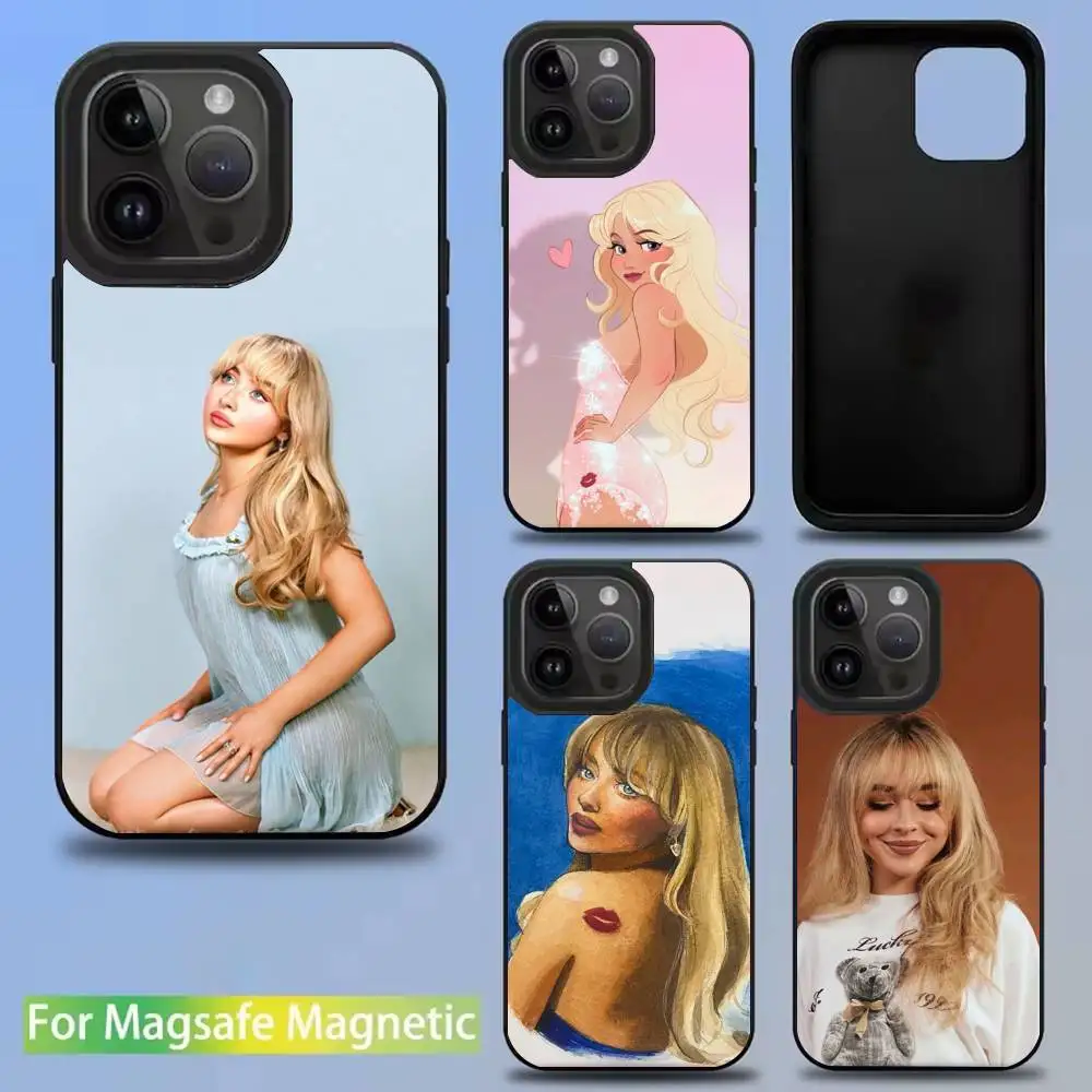 

Singer S-Sabrina C-Carpenter Phone Case For iPhone 16,15,14,13,12,11,Pro,Max,Plus,Mini,SE New Magsafe Magnetic Wireless Charging
