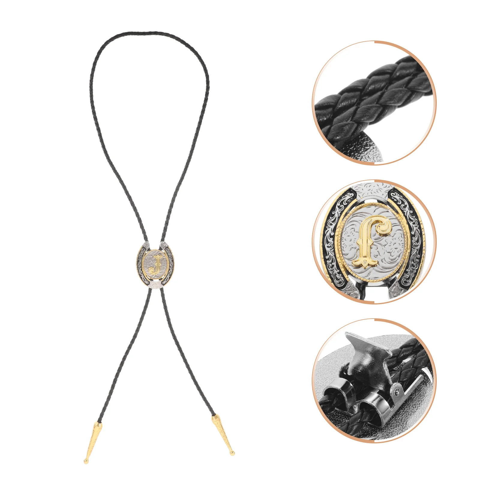 

Horseshoe Cowboy Necktie Western Rope Tie String Knot For Men Women Western Costume Jewelry Accessory