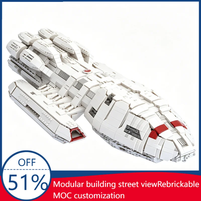 

7162Pcs Battlestar Pegasus Ucs Scale Spaceship Model Building Blocks Diy Assembly Toy Gifts For Sci-Fi Fans Collection Display