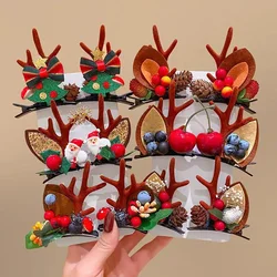 Christmas  Bow Hairs Clip Elegant Flower Hair Clips For Kids Bangs Clips Baby Hair Accessories Knitted Hairpin Sweet Hair Clip
