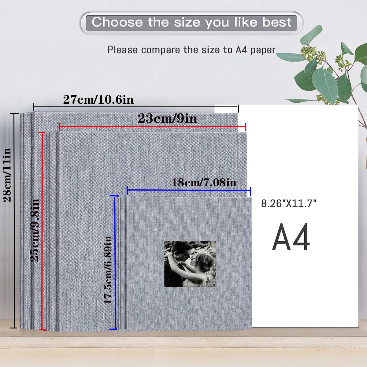 Linen Photo Album Self Adhesive Scrapbook Album for 4x6 Pictures DIY Photo Book Birthday Gifts for  Wedding Back-to-School Gift