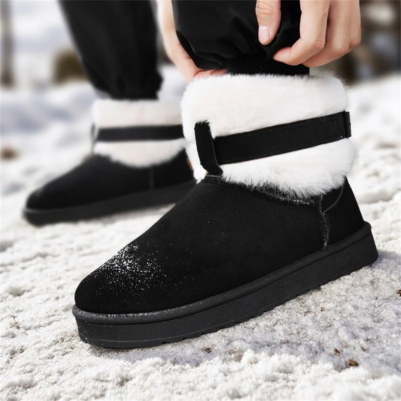 

Winter Casual Shoe Unisex Winter Skate Warm Ankle Boots with Fur Men's Sneakers Comforty Non Slip Wear Resistant Sole Snow Boots