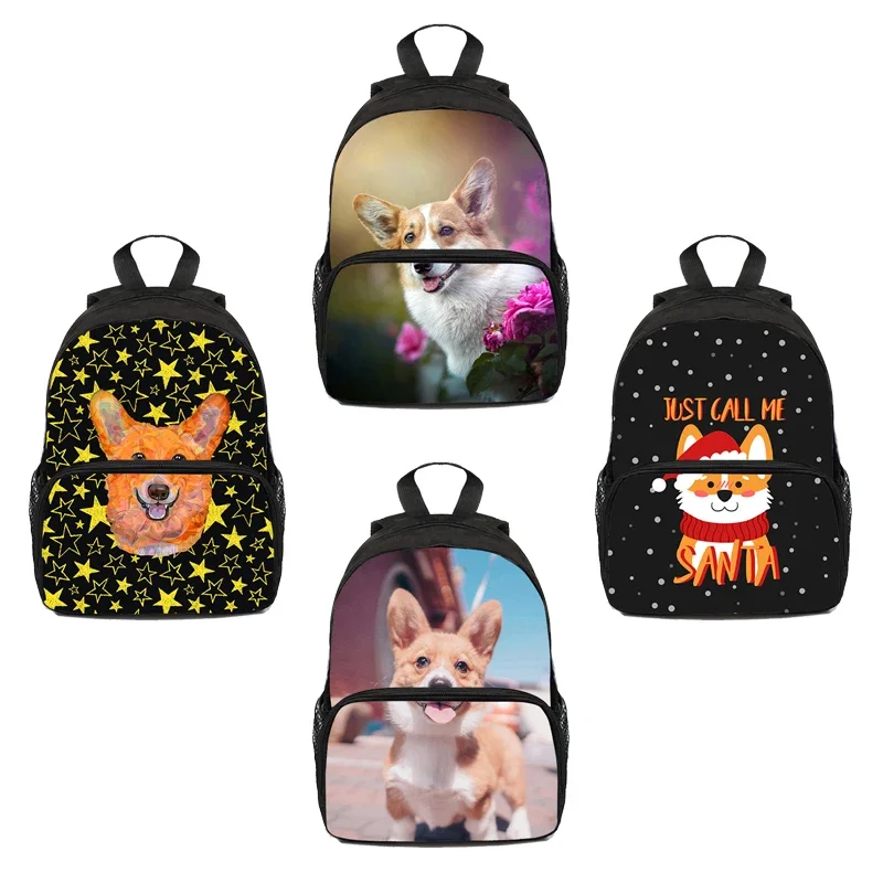 3D Printed Sac A Dos OWelsh Corgi Pembroke Backpack Children Cute Bag Pet Dog Schoolbags Kids Zipper Kindergarten Kawaii Bookbag