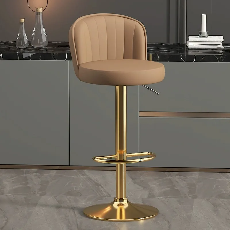 

!@Modern Minimalist High Quality Home Swivel PU Leather Bar Stools Chairs High Stools Kitchen Dining Restaurant Chairs