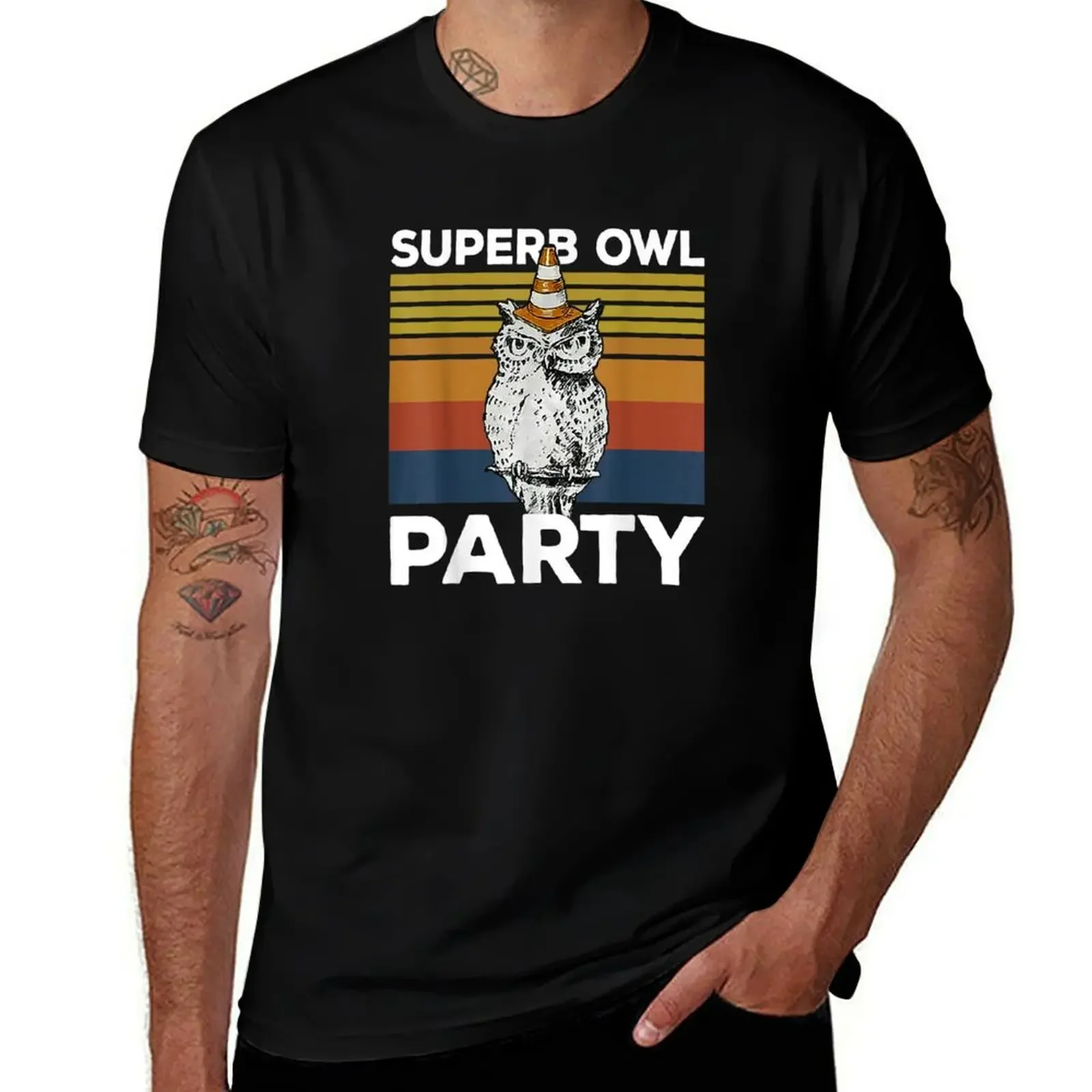 

Superb Owl Party - What We Do in the Shadows Owl Lover Retro T-Shirt man clothes oversizeds sweat men t shirt