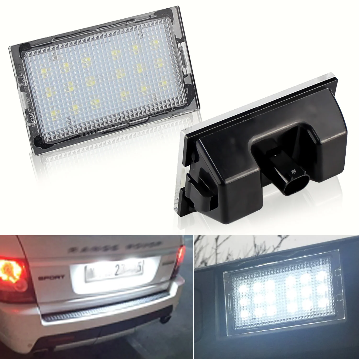 

2PCS LED License Plate Lights for Land Rover Range Rover Sport L320 Freelander 2 L359 Discovery 3 4 L319 - Car Number Lamp White