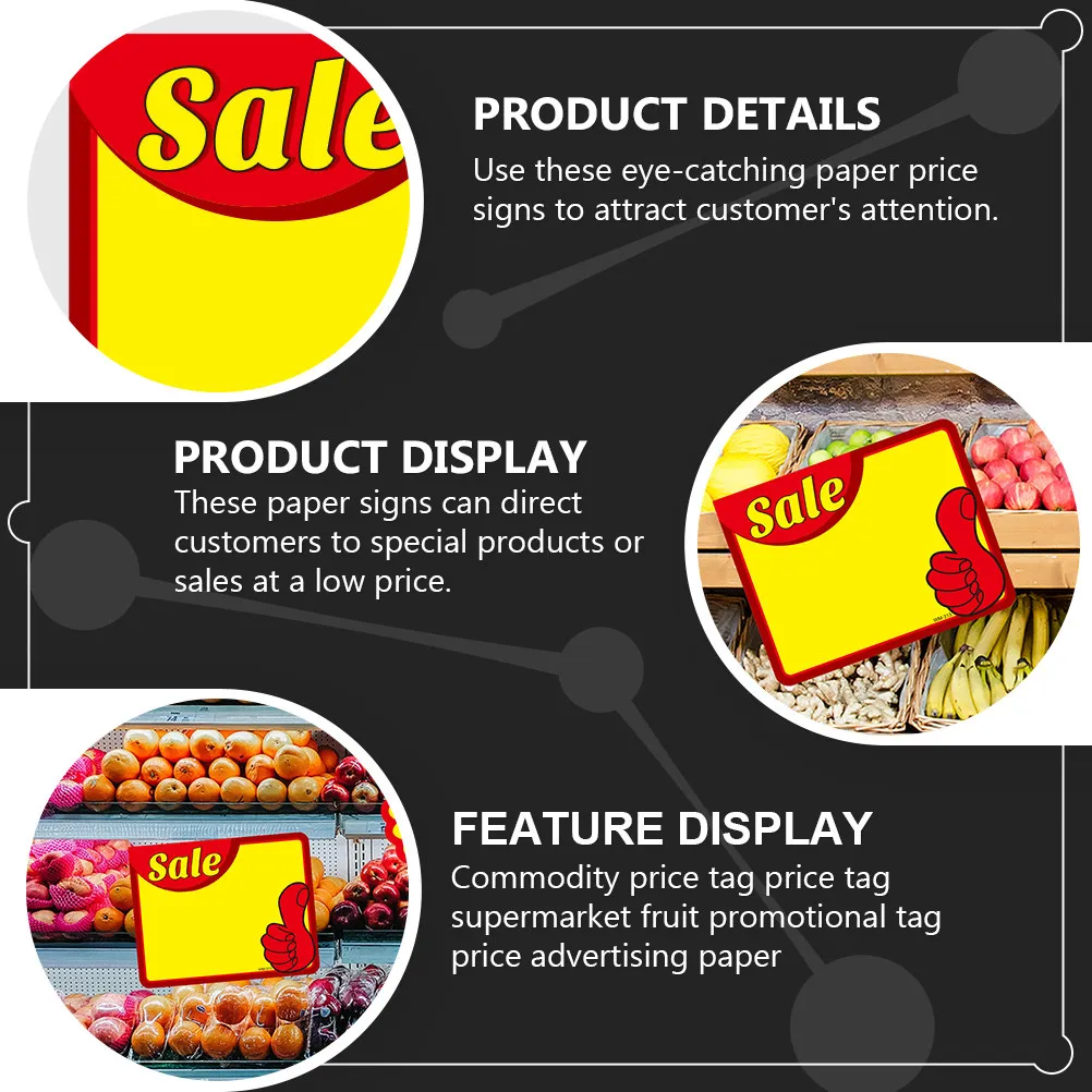 

50Pcs Eye Catching Blank Paper Price Signs for Retail Business Market Event School Carnival Garage Sale Promotional Sticker