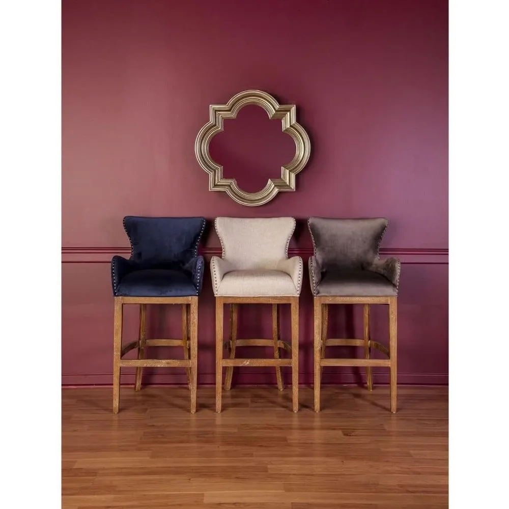 Sterling Home Roxie Cream Linen Barstuhlhocker,