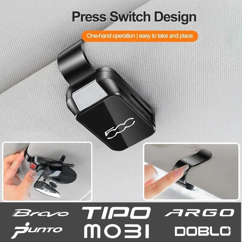 

Car Eyeglass Holder Glasses Storage Clip Sunglasses For Fiat 500 Punto Panda Abarth Argo Bravo Tipo Freemont Linea Sedici Auto