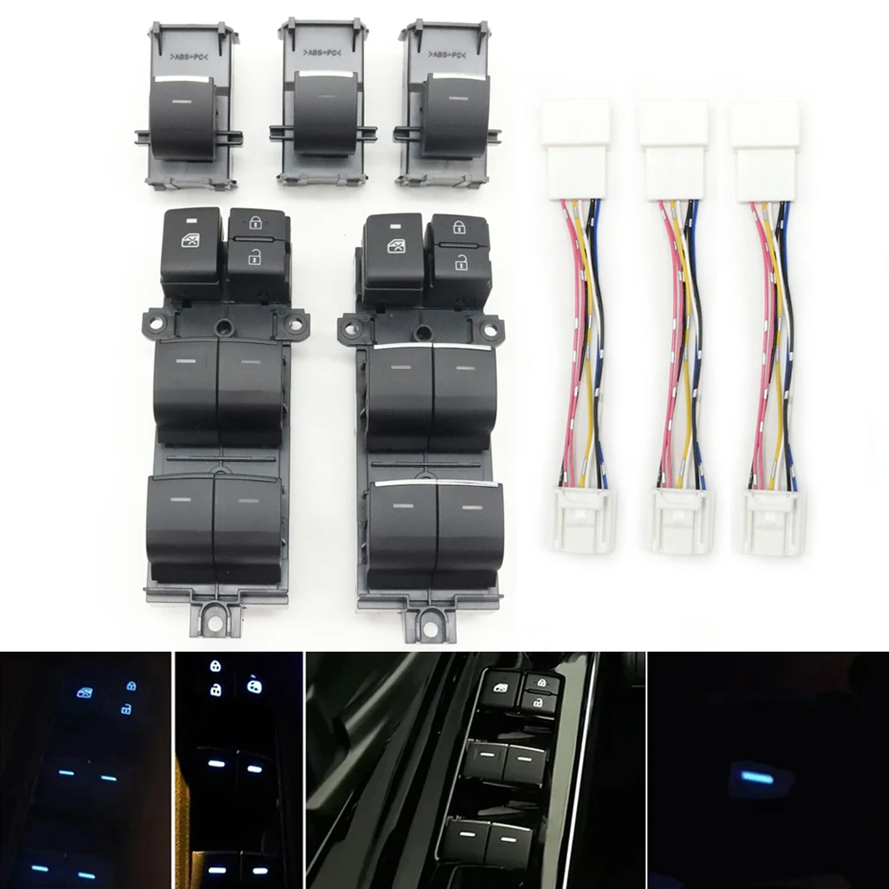

LED Backlight Lighted Electric Power Window Regulator Switch For Toyota BZ4X RAV4 Corolla C-HR Camry Highlander Avalon Yaris