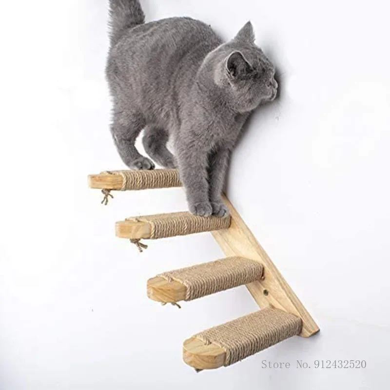 Wall Mounted Cat Climbing Ladder, Pet Stair Steps, Cat Climbing Shelf, Pet Furniture, Play House, 1Pc