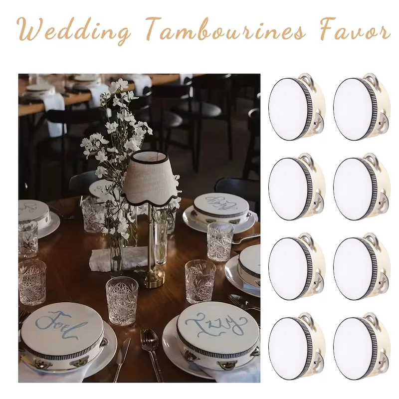 6-24Pcs 10cm Tambourine Drums Wedding Favors Gifts for Guests Noise Maker Bridal Shower Birthday Party Hand Drums Instruments
