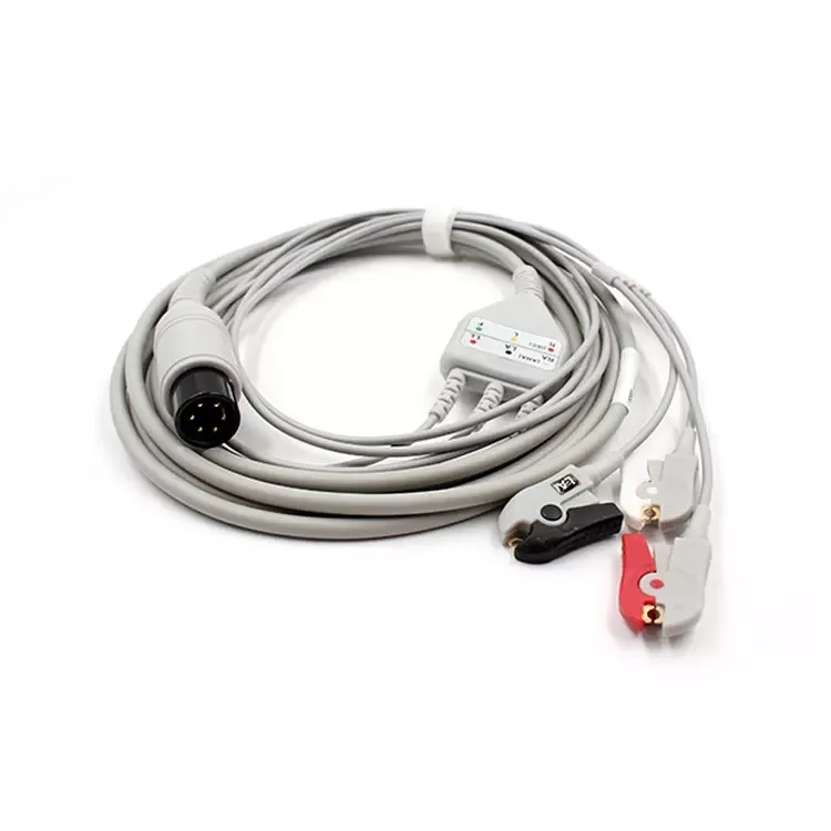 6-Pin 3/5-Leads Snap Banana AHA IEC compatibele Spo2-ECG-adapterkabel