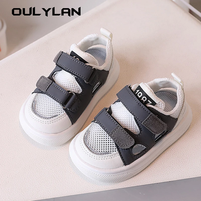 Children's Sports Sandals 2024 Summer New Single Mesh Breathable Hollow Fashion Casual Boys and Girls Summer Shoes