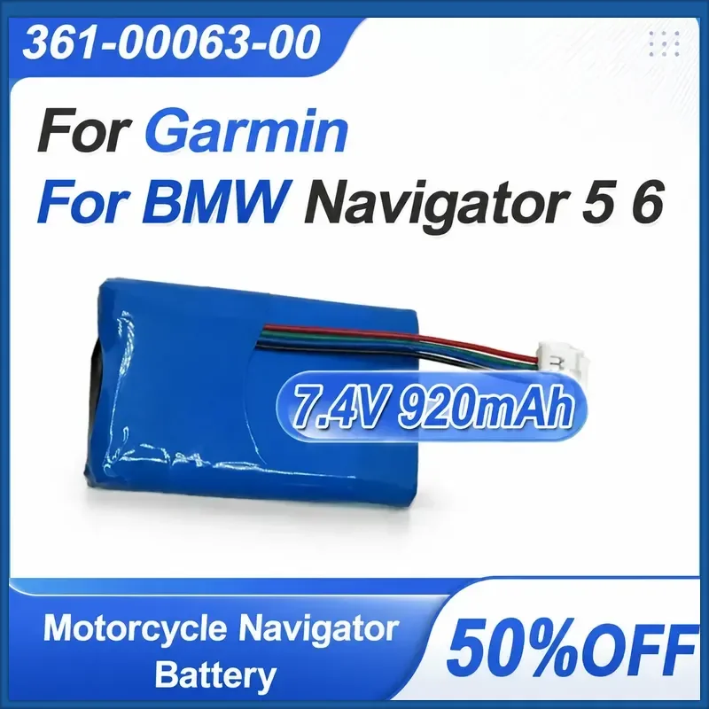 361-00063-00 7.4V 920mAh Replacement Motorcycle Navigator Battery for Garmin for BMW Navigator 5 6 Battery