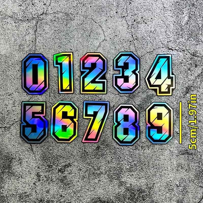 Number 0-9 Decal Set 1PC Arabic Digit Vinyl Stickers Waterproof Scratch Cover for Motorcycle Laptop Luggage Mailbox Decor
