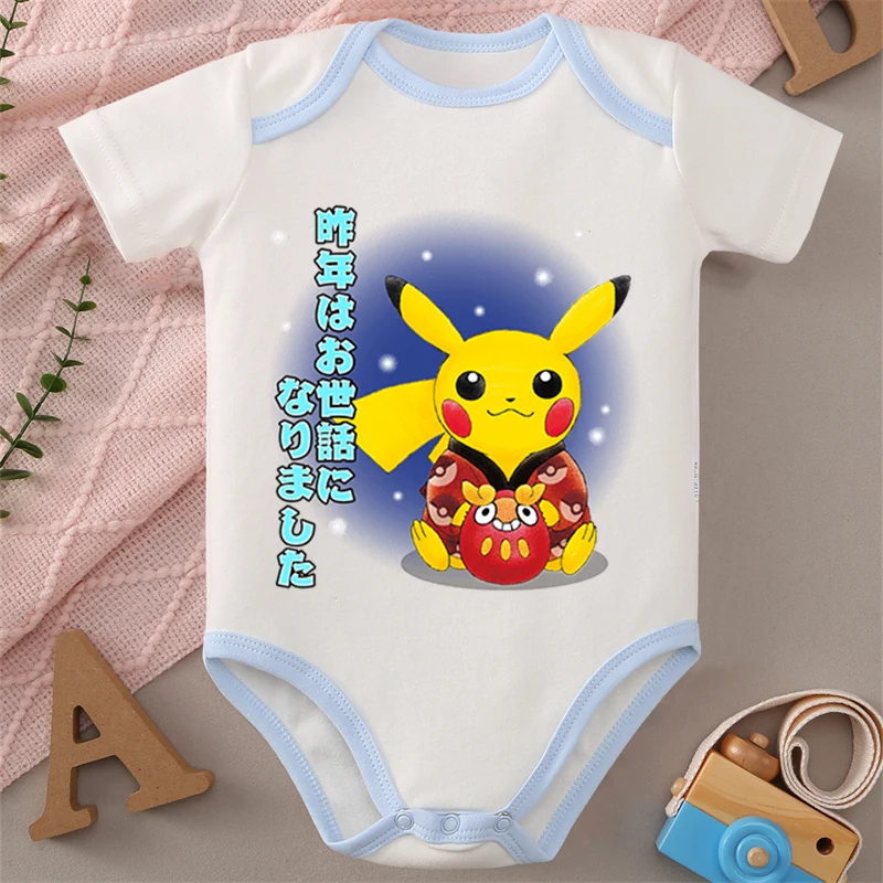 

MINISO Pure Cotton Pocket Monster Pikachu Japanese Style Cloths Bodysuit for Baby Onesie Jumpsuit for 0 To 12 Months Newborn