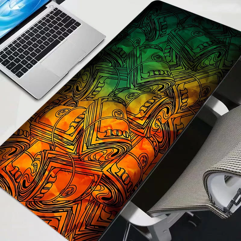 Black dollar bills Mouse Pad Gaming Accessories PC Gamer alfombrilla xxl Computer rug Desk Mat Laptop Varmilo Keyboard Mousepad