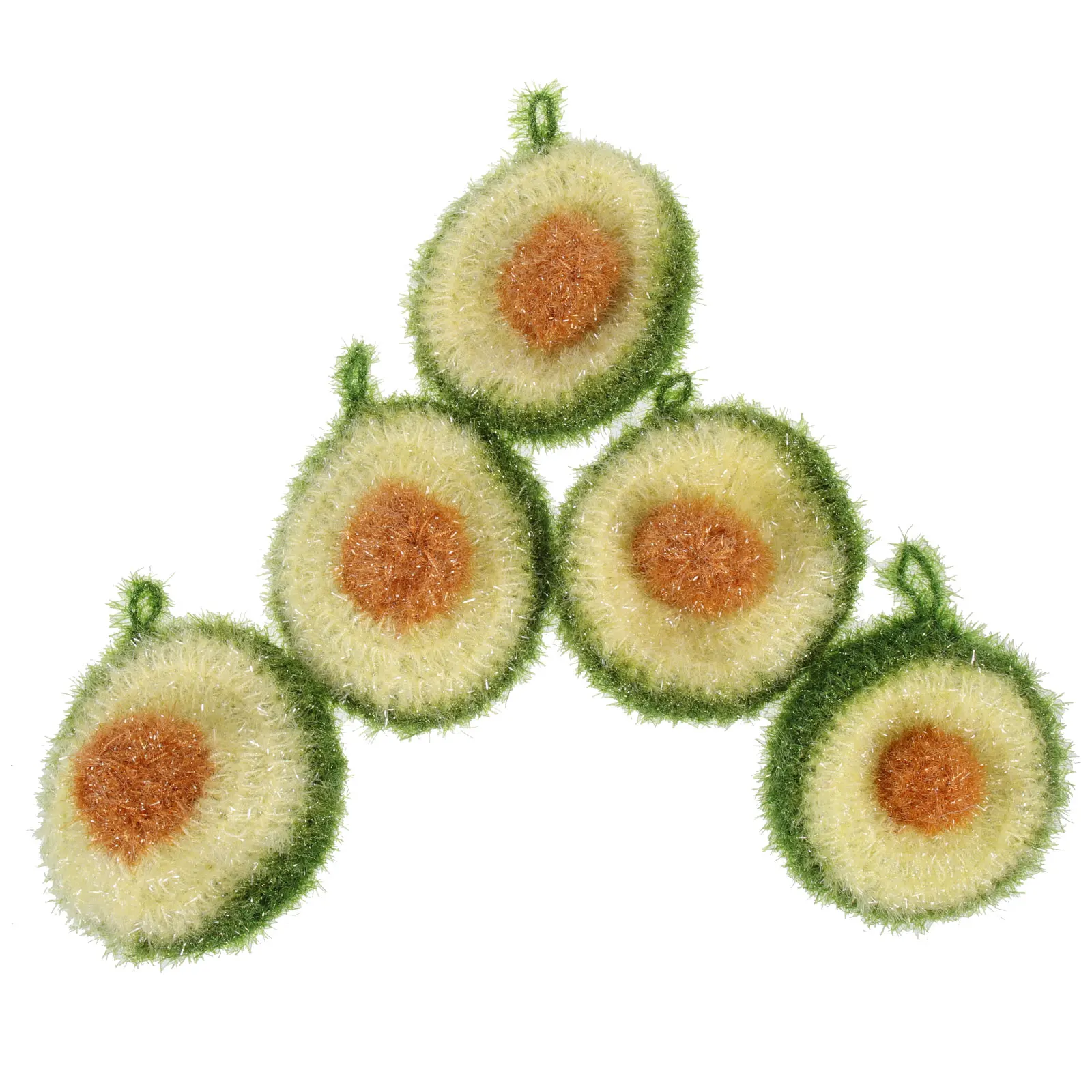 

5 Pcs Dishwashing Cloth Set Acrylic Fruit Shaped Sponge Kitchen Cleaning Grease Remover Reusable Wash Cloth Household