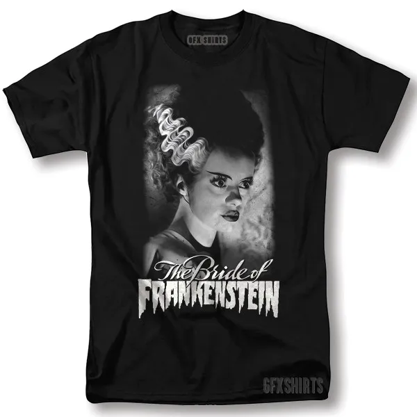 Camiseta The Bride of Frankenstein, camiseta con diseño gráfico vintage de película de terror