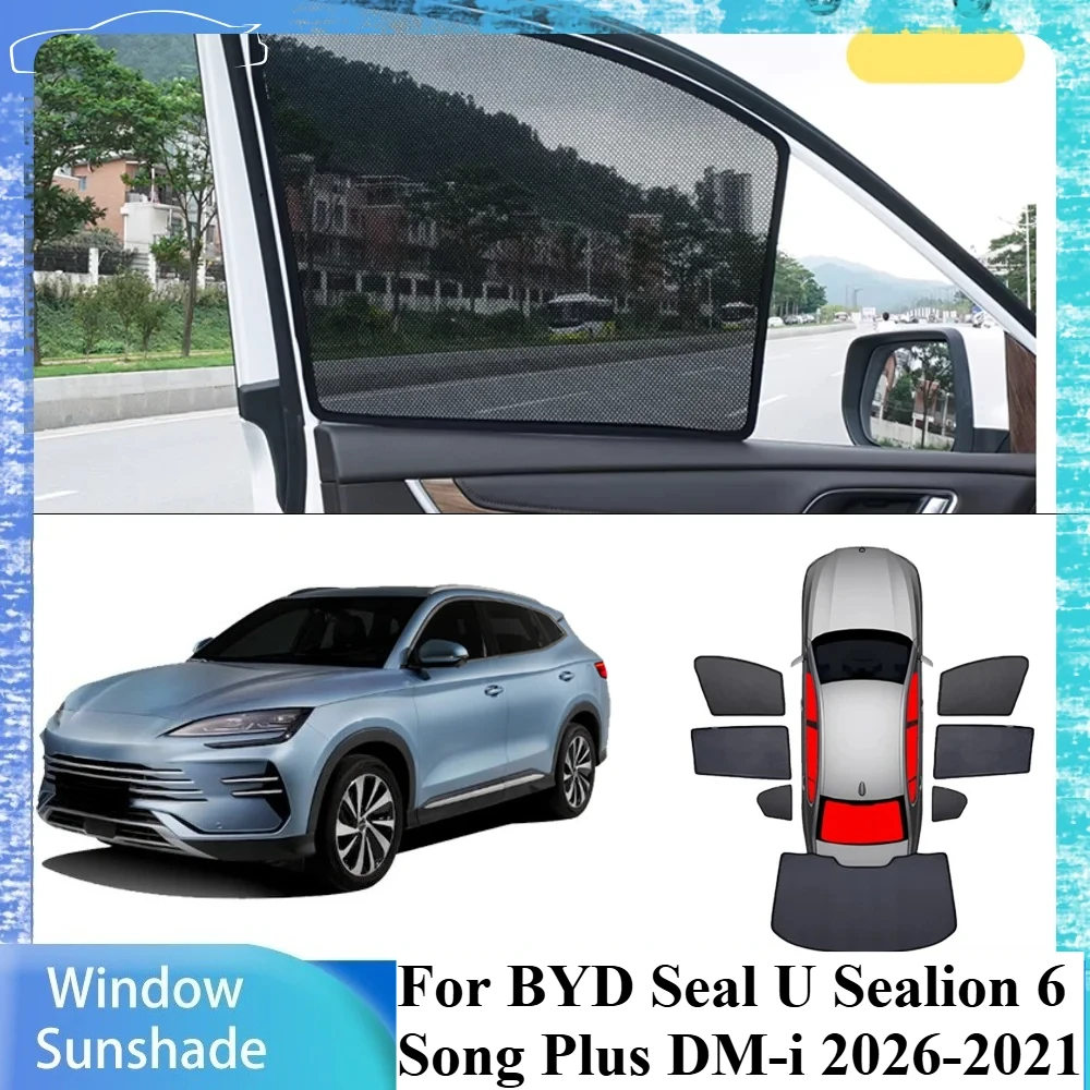 

Car Magnetic Mesh Privacy Sunshade Side Window SunShade Protection Accessories For BYD Seal U Sealion 6 Song Plus DM-i 2026-2021