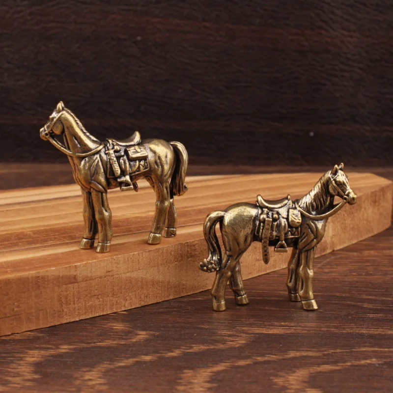 Horse Figure Home Decor Ornament, Zodiac Sign, Horse Brass Statue Ornament Get Rich Immediately, Handicraft, Brass Ornament