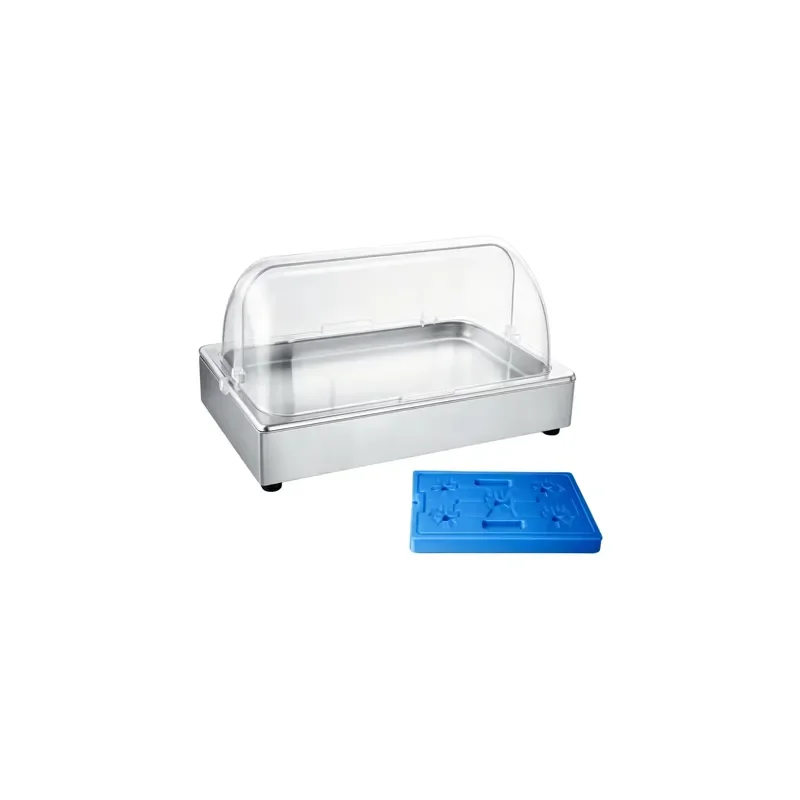 Stainless Steel Double Deck Buffet Display Tray with Clear PC Cover Commercial Catering Food Warmer Rack Long Term