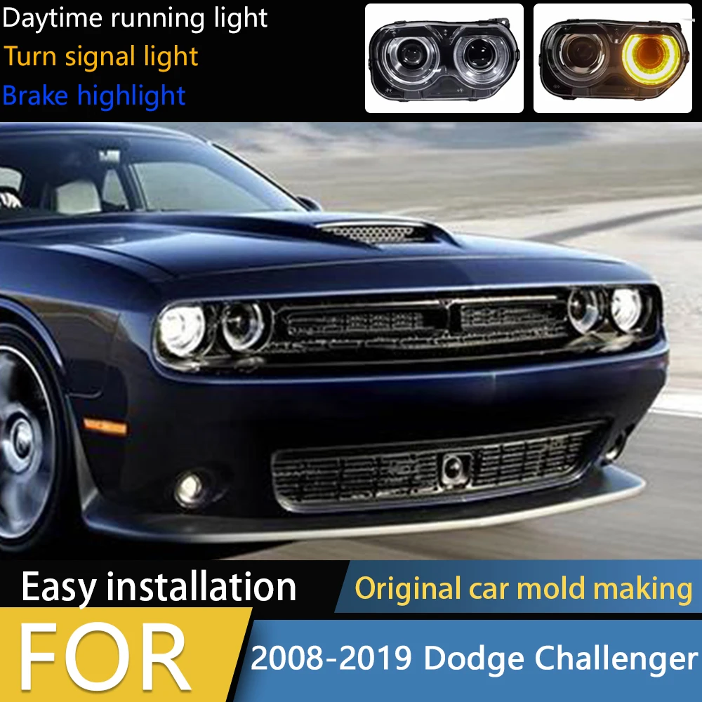 

Car Styling for Dodge Challenger Headlights 2008-2019 New Challenger LED Headlight led Signal Drl Bi Xenon Auto Accessories