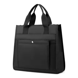 Bolso de archivo con cremallera informal y a la moda para hombre, maletín de oficina y negocios, bolso de Material de mano para reuniones