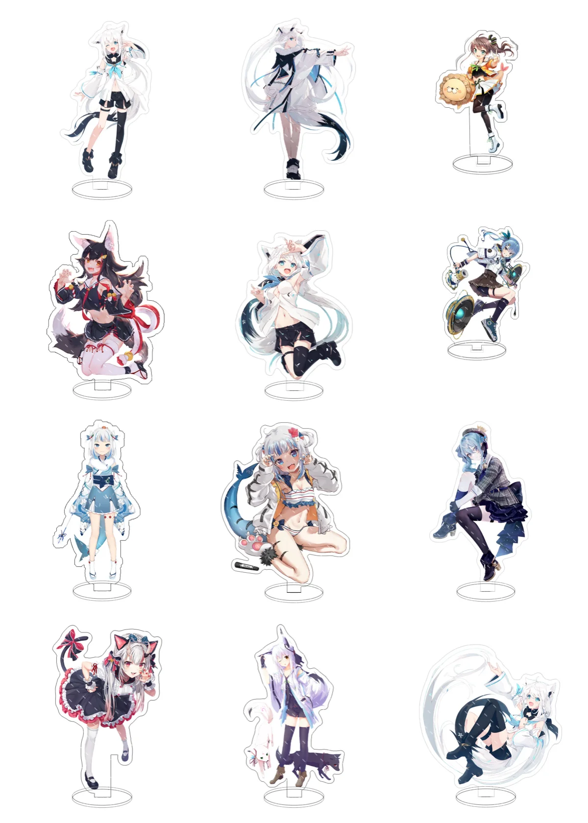 

Hot Kawaii Virtual Anime Hololive Acrylic Figures Shirakami Fubuki Natsuiro Matsuri Acrylic Stand Model Plate Desk Decor