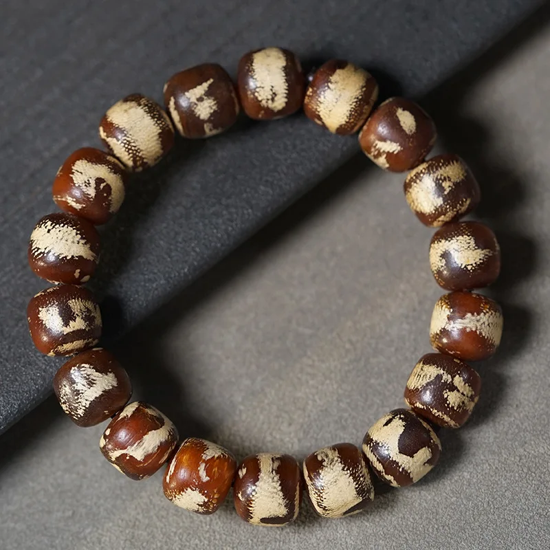 Nha Trang white agarwood old-style single-loop bracelet Buddhist cultural artifact wooden string prayer beads