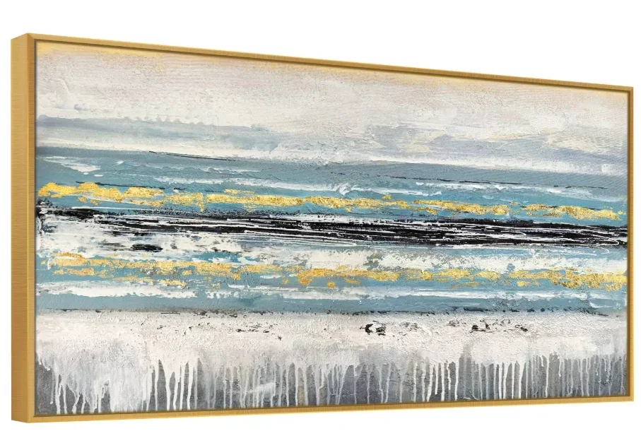 #Handmade Modern Abstract Canvas Wall Art Beige Watercolor Design for Home Decor and Hotel-Elegant Plaster Sculpture