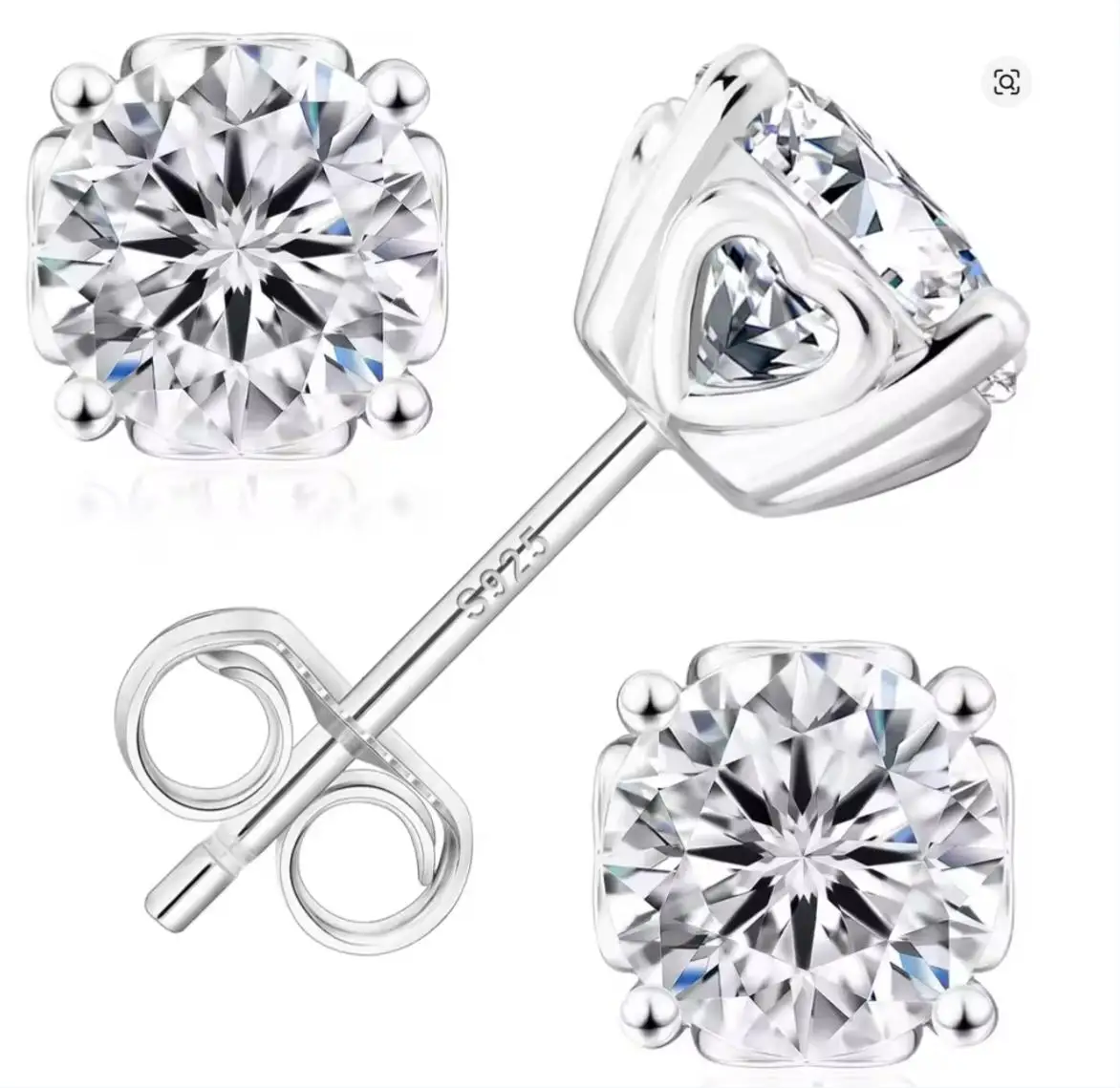 

Серьги-гвоздики с муассанитом в форме сердца для женщин, серебро 925 пробы, выращенный в лаборатории алмаз, позолота 14K, на заказ и оптом