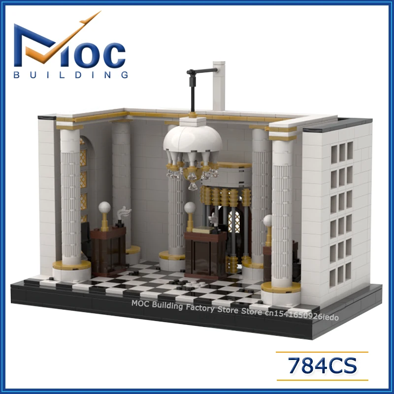 

MOC Classic Movie Series Famous Scene Bank Model Building Blocks Collection Display Toys DIY Assemble Bricks Creative Xmas Gifts