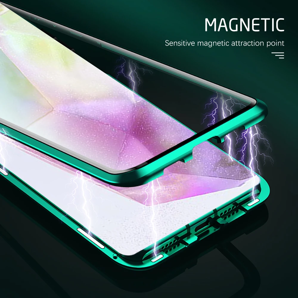 Samung A 35 55 Case 360° Magnetic Flip Double-side Protective Glass Cover Coque On For Samsung Galaxy A35 A55 5G SamsungA35 2024