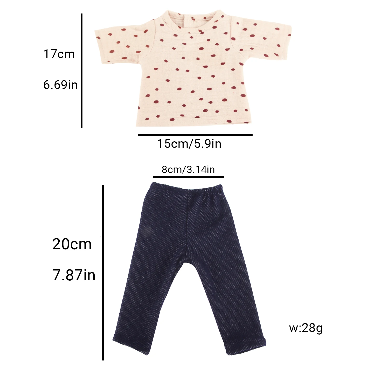 Half point short sleeved T-shirt+leggings Pants Clothes Set For 18 Inches American,43cm Baby New Born&OG Girl Doll,Girls Toy