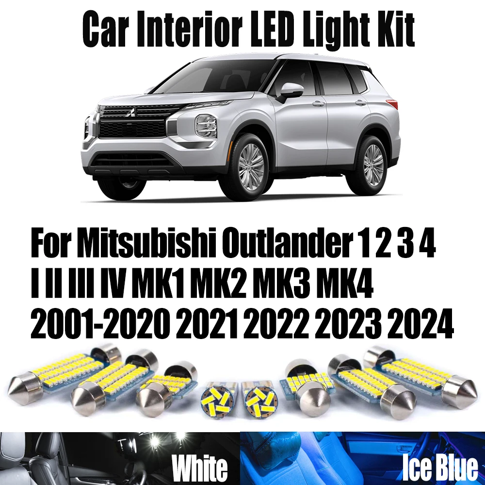 

Canbus для Mitsubishi Outlander 1 2 3 4 I II III IV MK1 MK2 MK3 MK4 2001-2022 2023 2024 Комплект автомобильных светодиодных внутренних потолочных ламп