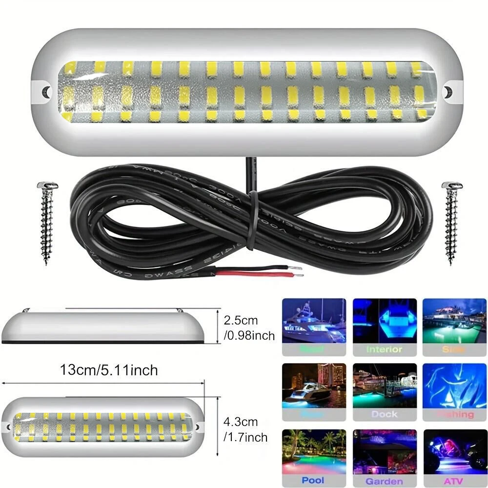 Barco marinho à prova dwaterproof água 42 led luz de aço inoxidável pontão subaquático popa iate cabine deck luzes traseiras dropship