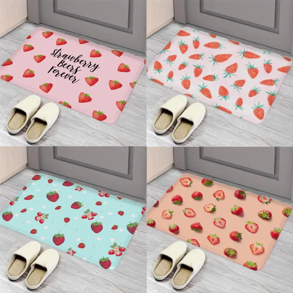 

Strawberry Floor Mat Entrance Door Mat Nordic Style Home Doormat Bathroom-Toilet Mats Bedroom Hotel Decor Mat