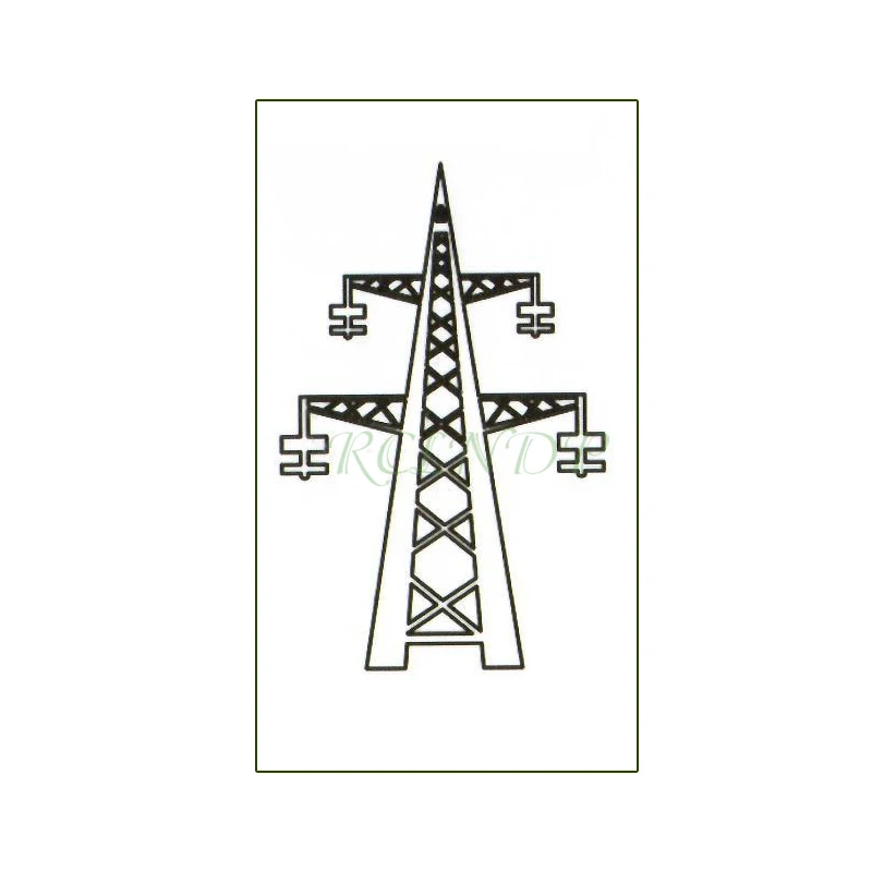 Waterproof Temporary Tattoo Sticker High-voltage Tower Design Element Flash Tatoo Fake Tattoos Art for Men Women