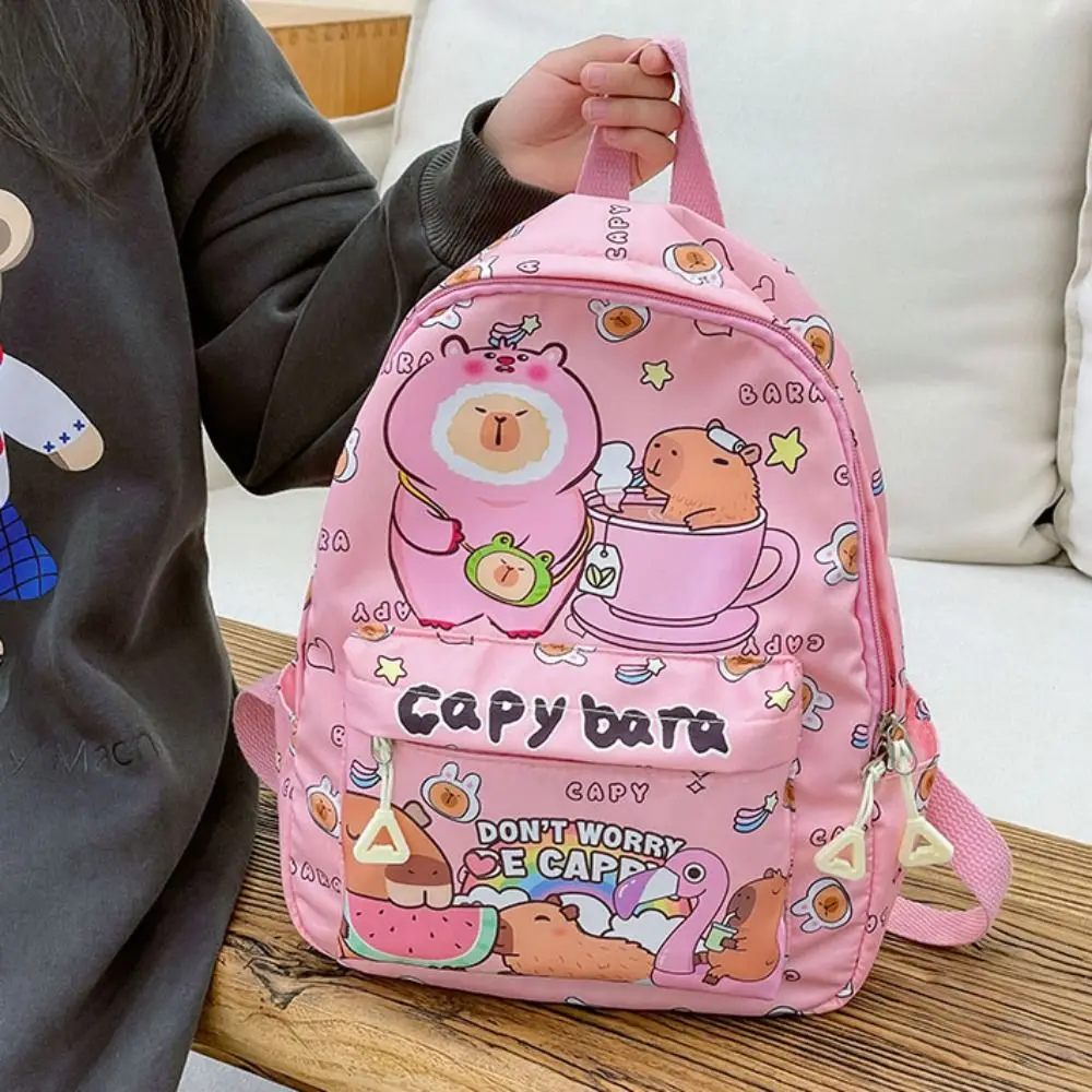 Cute Cartoon Capybara Backpack Ultra-light Pattern Children's School Bags Breathable Book Bag