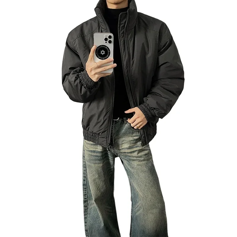 

High Quality Autumn and Winter American Retro Suede Stand Up Collar Cotton Jacket and Winter Coat, Casual Men's Jacket Men's Top