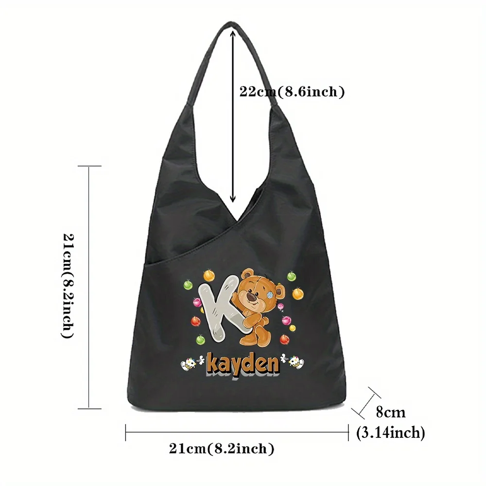 حقيبة تسوق نسائية مخصصة ذات سعة كبيرة للتنقل على شكل دب كرتوني