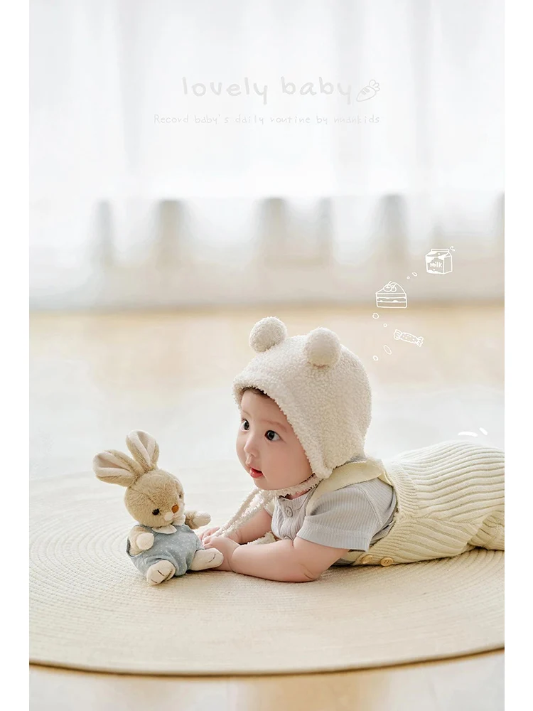 Bear themed childrens photography clothing 100 day baby newborn photography props studio babys annual photos 신생아촬영